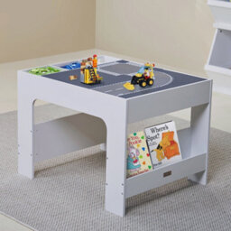 Hooga Playroom Hooga Kids Wooden Activity Table For Toddler With 4Pcs City Street Baseplates - thumbnail 1
