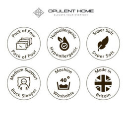 Opulent Home Hotel Quality Ultra Soft Striped Pillow - Anti-Allergy, Soft-Medium Support - Pack Of 4 - thumbnail 9