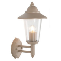 Pacific Lifestyle Taupe Metal Curved Glass Lantern Wall Uplighter - thumbnail 2