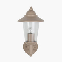 Pacific Lifestyle Taupe Metal Curved Glass Lantern Wall Uplighter - thumbnail 3