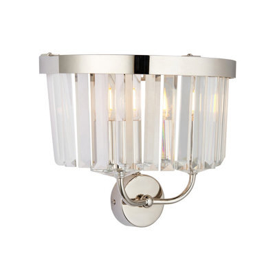 Luminosa Lighting Luminosa Ascoli Wall Lamp Bright Nickel Plate & Clear Cut Glass 2 X 6W Led E14 - image 1