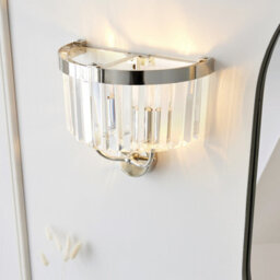 Luminosa Lighting Luminosa Ascoli Wall Lamp Bright Nickel Plate & Clear Cut Glass 2 X 6W Led E14 - thumbnail 4