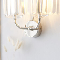 Luminosa Lighting Luminosa Ascoli Wall Lamp Bright Nickel Plate & Clear Cut Glass 2 X 6W Led E14 - thumbnail 5