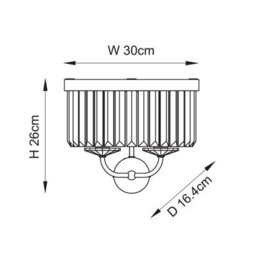Luminosa Lighting Luminosa Ascoli Wall Lamp Bright Nickel Plate & Clear Cut Glass 2 X 6W Led E14 - thumbnail 6