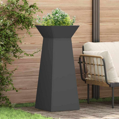 Berkfield Garden Pillar Planter With Bowl Black 40X40X100 Cm Steel - image 1
