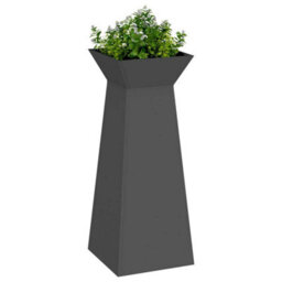 Berkfield Garden Pillar Planter With Bowl Black 40X40X100 Cm Steel - thumbnail 3