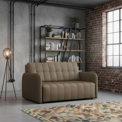 Viva Grand Iii Living Room Sofa Bed With Sleeping Function Wooden Legs Wooden Frame And Storage 85X145X98Cm Beige - image 1