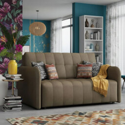 Viva Grand Iii Living Room Sofa Bed With Sleeping Function Wooden Legs Wooden Frame And Storage 85X145X98Cm Beige - thumbnail 3