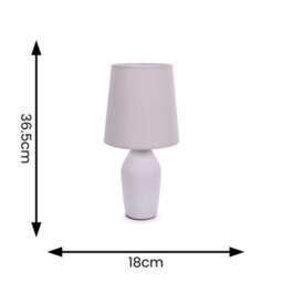 Valuelights Arlo Lilac Ceramic Table Lamp With Tapered Shade - thumbnail 6