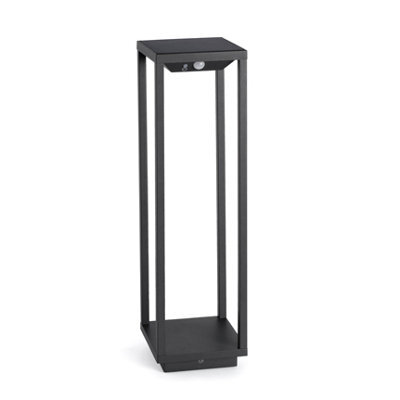 Luminosa Lighting Luminosa Saura Led Outdoor Bollard Light Dark Grey, Solar Powered With Pirsensor Ip54 - image 1