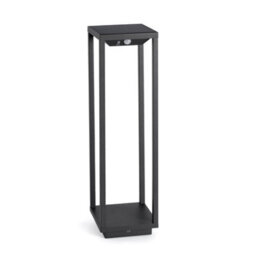 Luminosa Lighting Luminosa Saura Led Outdoor Bollard Light Dark Grey, Solar Powered With Pirsensor Ip54