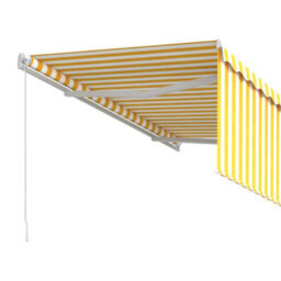 Berkfield Manual Retractable Awning With Blind 3X2.5M Yellow&white - thumbnail 5