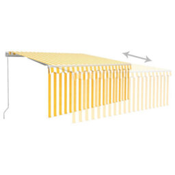 Berkfield Manual Retractable Awning With Blind 3X2.5M Yellow&white - thumbnail 4