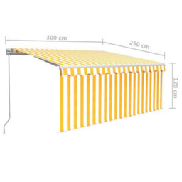 Berkfield Manual Retractable Awning With Blind 3X2.5M Yellow&white - thumbnail 7