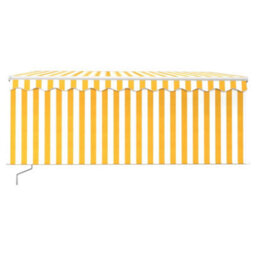 Berkfield Manual Retractable Awning With Blind 3X2.5M Yellow&white - thumbnail 3