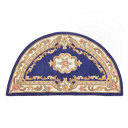 Navy Traditional Rug, Handmade Rug With 25mm Thickness, Navy Floral Rug For Living Room, & Dining Room-67 X 210Cm (Runner) - thumbnail 6