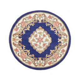 Navy Traditional Rug, Handmade Rug With 25mm Thickness, Navy Floral Rug For Living Room, & Dining Room-67 X 210Cm (Runner) - thumbnail 4