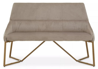 Premier Housewares Interiors By Premier Grey Velvet Bench, Indoor Bench With Velvet Upholstery For Living Room With Soft Velvet Seat - image 1