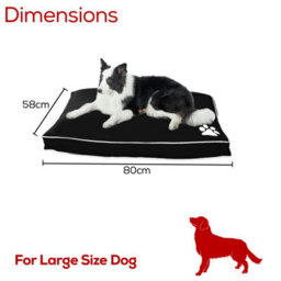 istyle mode Super Soft Cosy Black Large Dog Beds Cushion Water Resistant Mattresses Washable Zipped Cover With Cushion - thumbnail 5
