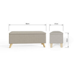 Gfw Secreto Fabric Storage Ottoman Bench Natural - thumbnail 7