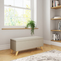 Gfw Secreto Fabric Storage Ottoman Bench Natural - thumbnail 1