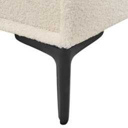 Wyld And Coco Boucle Home Bedside Table Off-White With Black Metal Legs, 2 Drawers - W440 X D380 X H450mm - thumbnail 8