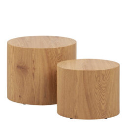 Wyld Haus Sendai Oval Coffee Table Set, Matt Natural Oak Effect, Pair - thumbnail 3
