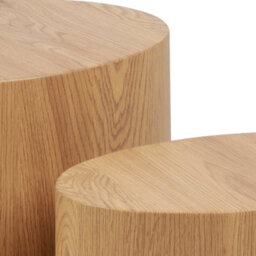 Wyld Haus Sendai Oval Coffee Table Set, Matt Natural Oak Effect, Pair - thumbnail 4