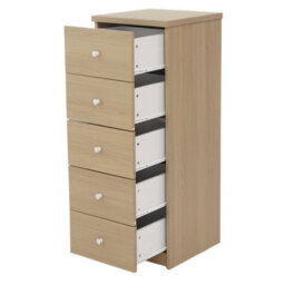 Core Products Freya Smoked Oak Effect 5 Drawer Narrow Chest Of Drawers - thumbnail 8