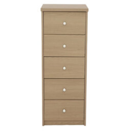 Core Products Freya Smoked Oak Effect 5 Drawer Narrow Chest Of Drawers - thumbnail 4