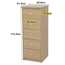 Core Products Freya Smoked Oak Effect 5 Drawer Narrow Chest Of Drawers - thumbnail 7