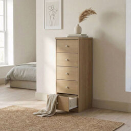 Core Products Freya Smoked Oak Effect 5 Drawer Narrow Chest Of Drawers - thumbnail 2