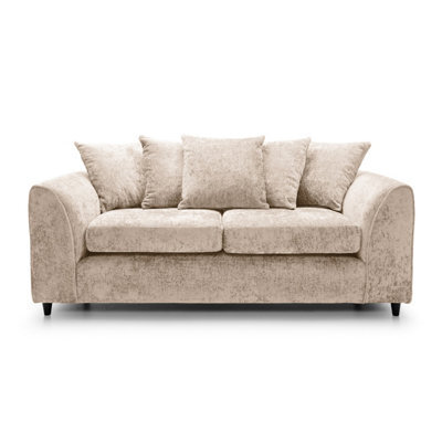 Abakus Direct Harriet Crushed Chenille 3 Seater Sofa In Cream - image 1