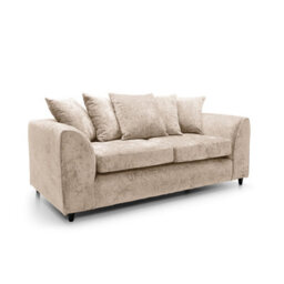 Abakus Direct Harriet Crushed Chenille 3 Seater Sofa In Cream - thumbnail 2