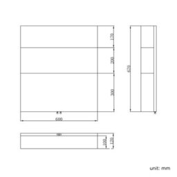 Ibathuk Vienna Wall Mounted Stainless Steel Bathroom Mirror Cabinet With Double Door Storage Unit & 2 Shelves In Silver, 670X600mm - thumbnail 3