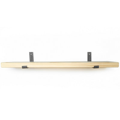 Toolty Rustic Handmade Wall Shelf, Wall Mounted, 180Cm X 14.5Cm Up Design, Primed, Handcrafted Vintage Style - image 1