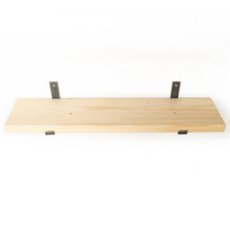 Toolty Rustic Handmade Wall Shelf, Wall Mounted, 180Cm X 14.5Cm Up Design, Primed, Handcrafted Vintage Style - thumbnail 4