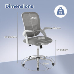 Gainoom Height Adjustable Swivel Desk Chair Ergonomic Breathable Mesh Chair Home Office Chair - thumbnail 2