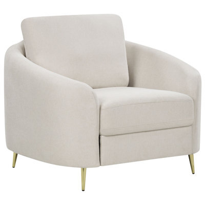 Beliani Armchair Trosa Fabric Light Beige - image 1