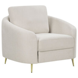 Beliani Armchair Trosa Fabric Light Beige - thumbnail 1