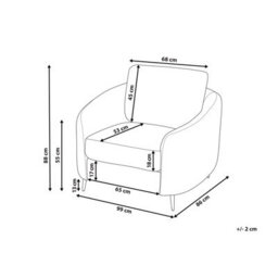 Beliani Armchair Trosa Fabric Light Beige - thumbnail 3