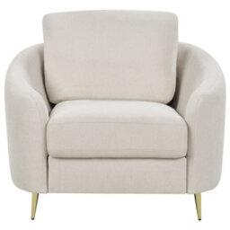 Beliani Armchair Trosa Fabric Light Beige - thumbnail 4