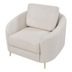 Beliani Armchair Trosa Fabric Light Beige - thumbnail 7