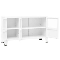 Walplus Industrial Sideboard White 105X35X62 Cm Metal And Glass - thumbnail 6