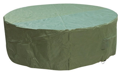 Woodside 6-8 Seater Green Waterproof Round Garden Patio Furniture Set Cover - image 1