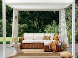 Beliani Garden Corner Sofa 3 Seater Briatico Left Hand Rattan Natural - thumbnail 2