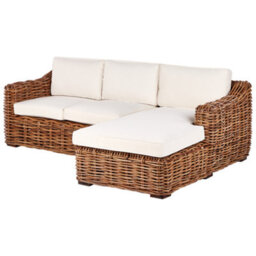 Beliani Garden Corner Sofa 3 Seater Briatico Left Hand Rattan Natural - thumbnail 5
