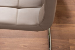 Furniturebox Uk Novara Chrome Metal And Glass Large Round Dining Table And 4 Cappuccino Beige Murano Chairs Set - thumbnail 8