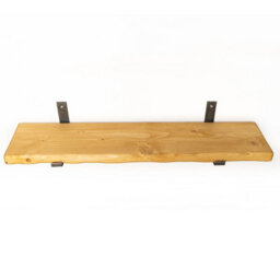 Toolty Rustic Handmade Wall Shelf, Wall Mounted, 30Cm X 22.5Cm Up Design, Old Oak, Handcrafted Vintage Style - thumbnail 4
