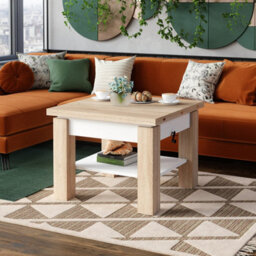 Heze Furniture Clara 2 In 1 Extending Coffee / Dining Table 75-150Cm - Sonoma Oak / White
